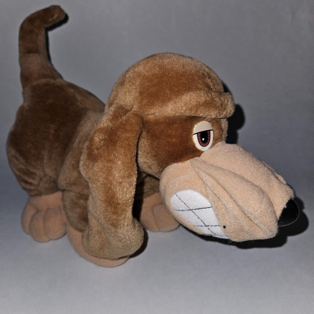 VTG 1990 Tonka Pooch Patrol Brown Hound Dog Plush 12" Long Friendly Tough Teeth